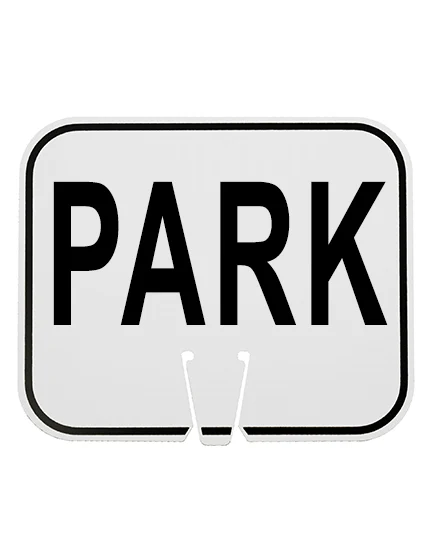 WHITE, 12 3/4\" x 10 1/2\", Non-Reflective Clip On Sign, PARK