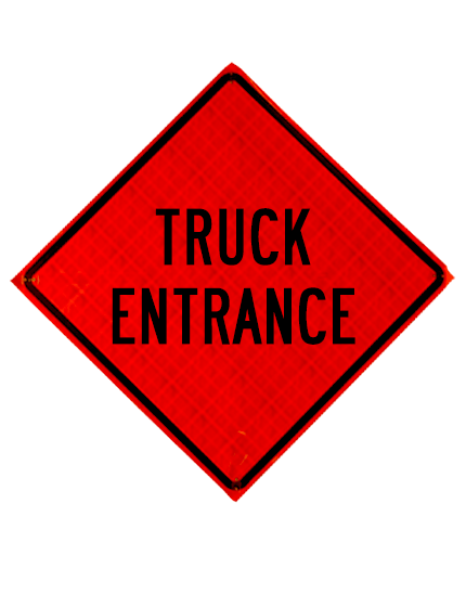 48\", Heavy Duty, Reflective Roll Up Sign, TRUCK ENTRANCE