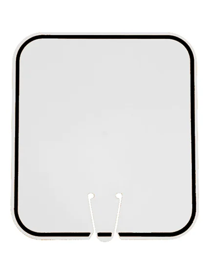 12\" x 13 1/4\", Reflective Clip On Sign, White Blank, Black Border Only