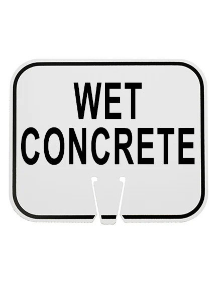 wet concrete clip on sign white non reflective