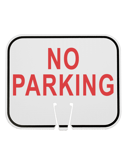 WHITE, 12 3/4\" x 10 1/2\", Non-Reflective Clip On Sign, NO PARKING (Red Text)