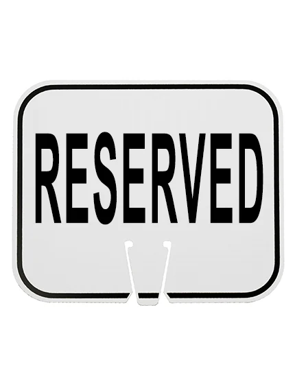 WHITE, 12 3/4\" x 10 1/2\", Non-Reflective Clip On Sign, RESERVED