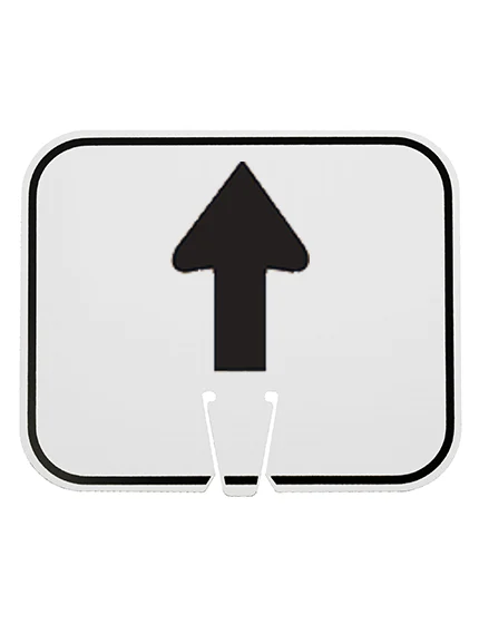 WHITE, 12 3/4\" x 10 1/2\", Non-Reflective Clip On Sign, Straight Ahead Directional Arrow