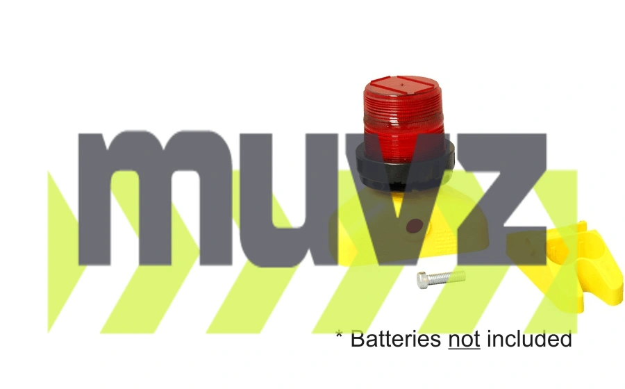 3 Volt, LED, D-Cell, Airport Barricade Light with Photo-Cell, Red 360 degree lens