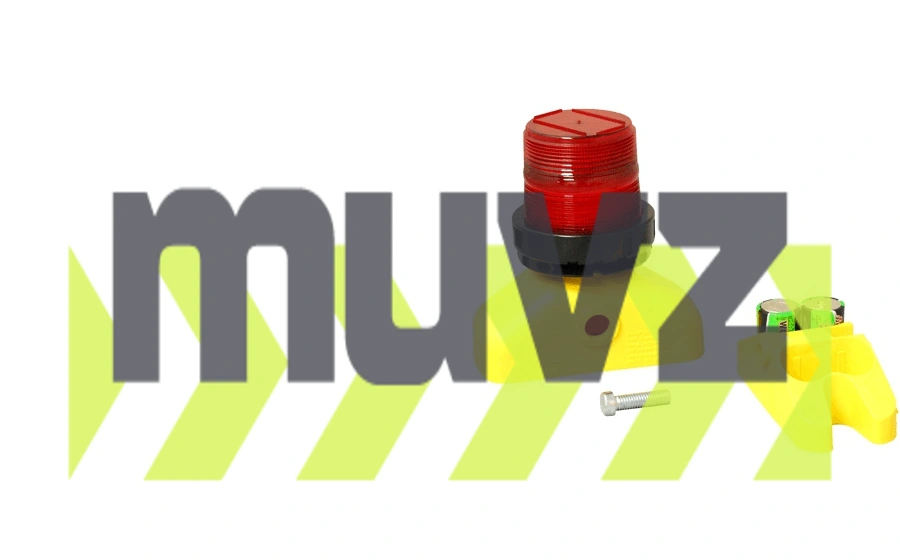 3 Volt Red LED Airport Barricade Flasher with Two (2) D-Cell Batteries