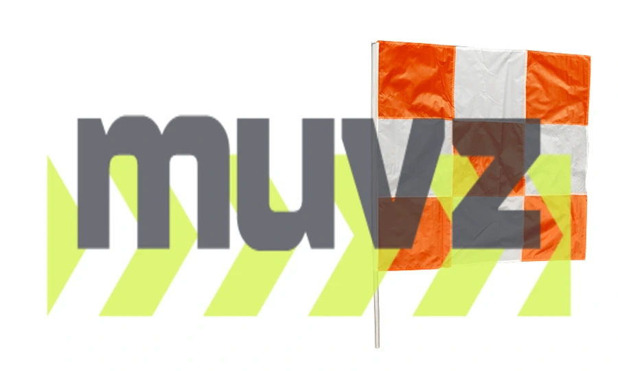 36\" Orange \u0026 White Checkered Airport Flag