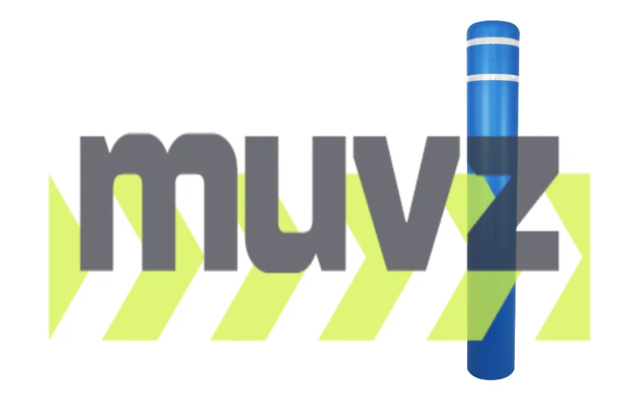 7\" x 52\" Blue Bollard Cover with Two (2) White Reflective Stripes