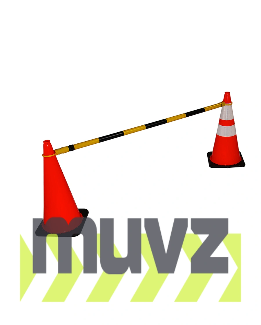 6\u0027 - 10\u0027, \u0027WORKZONE\u0027, Black \u0026 Yellow Reflective Cone Bar