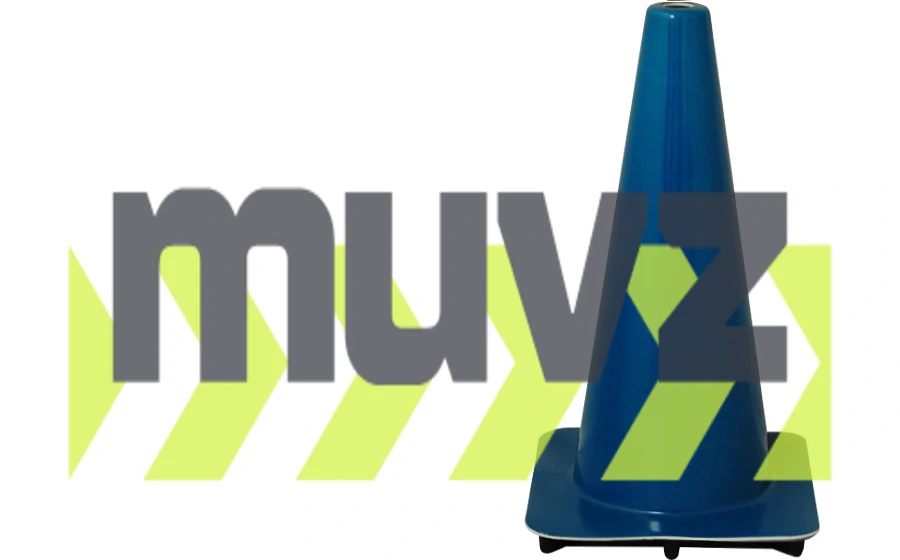 Blue 18\" Flow Molded Traffic Cone