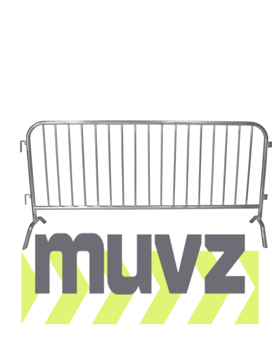 7\u0027 (84\") Long x 42\" Tall, Galvanized Steel Crowd Control Barricade with Bridge Feet