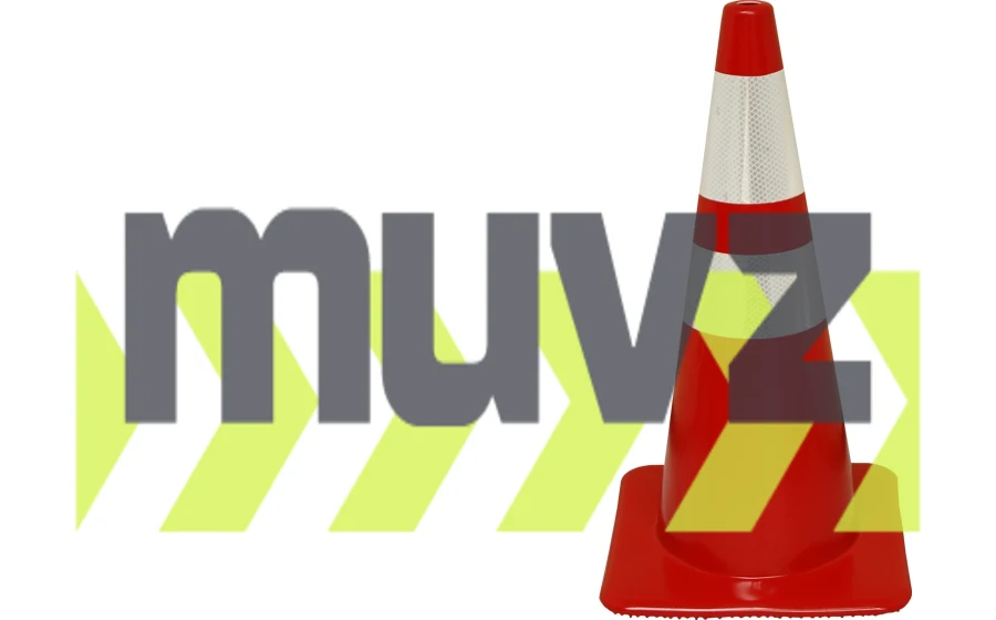 Red 28\" Flow Molded Cone with 6\" \u0026 4\" Reflective Collars