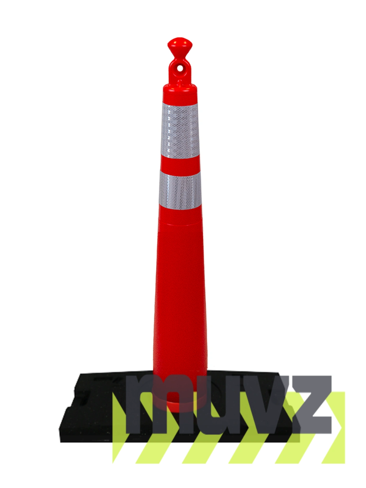 42\" Grabber Cone w/4\" \u0026 6\" Reflective Collars \u0026 30 Lb. Base