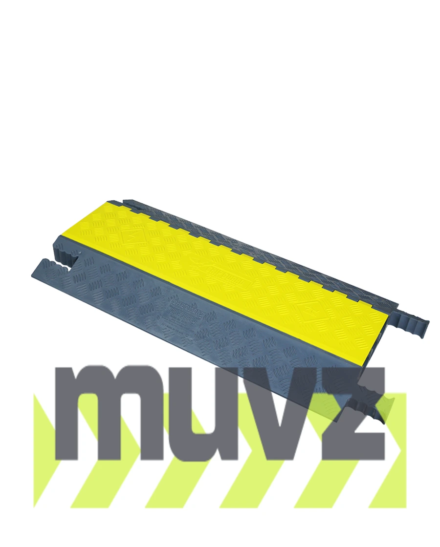 Grip Guard® 18\" Yellow\u0026Gray,Lightweight,Three (3) Channel Cable Protector (up to 2.25\" OD Cables)