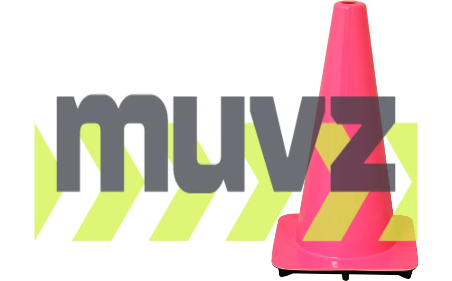 Pink 18\" Flow Molded Traffic Cone