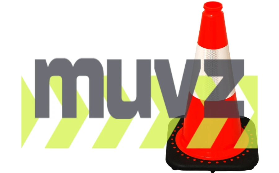 Orange 18\" Black Base Cone with 6\" Reflective Collar