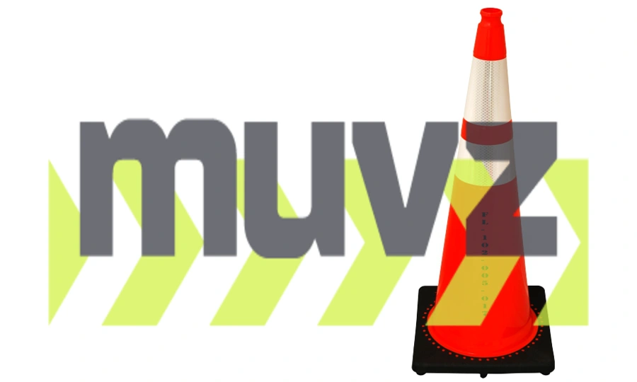 Florida DOT Approved Orange 36\" 12.0 Lb. Black Base Cone with 6\" \u0026 4\" Reflective Collars