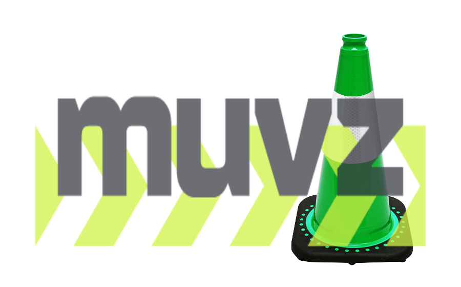 Green 18\" Black Base Cone with 6\" Reflective Collar