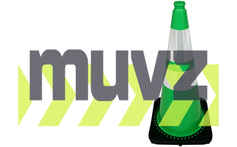 28\" Green Traffic Cone w/6\" \u0026 4\" Reflective Collars