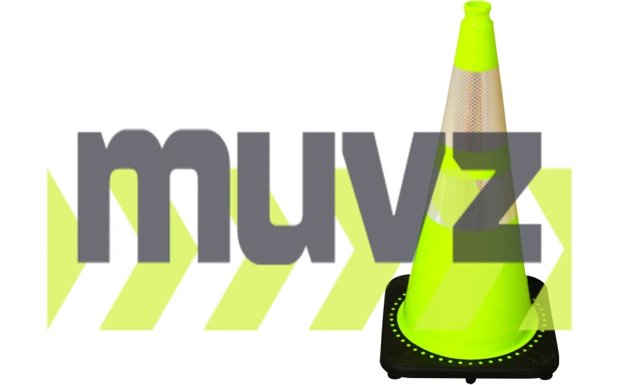 Lime 28\" 7.0 Lb. Black Base Cone with 6\" \u0026 4\" Reflective Collars
