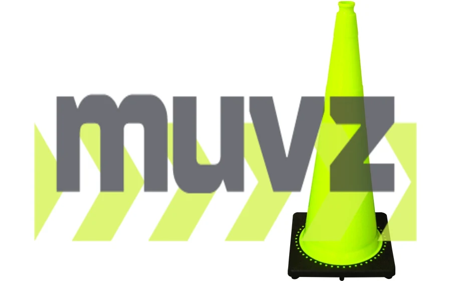 36\" 10 lb. Lime Black Base Traffic Cone