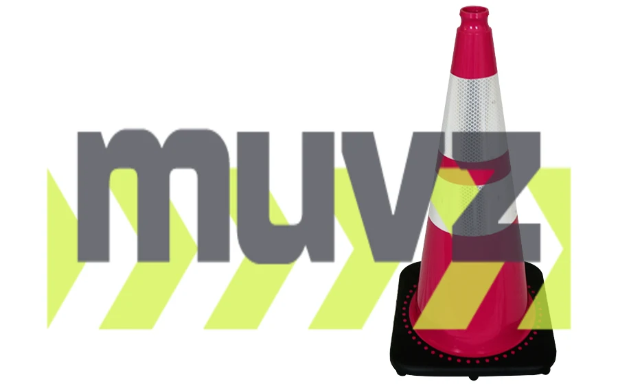 28\" Pink Traffic Cone w/6\" \u0026 4\" Reflective Collars