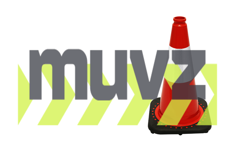 Red 18\" Black Base Cone with 6\" Reflective Collar