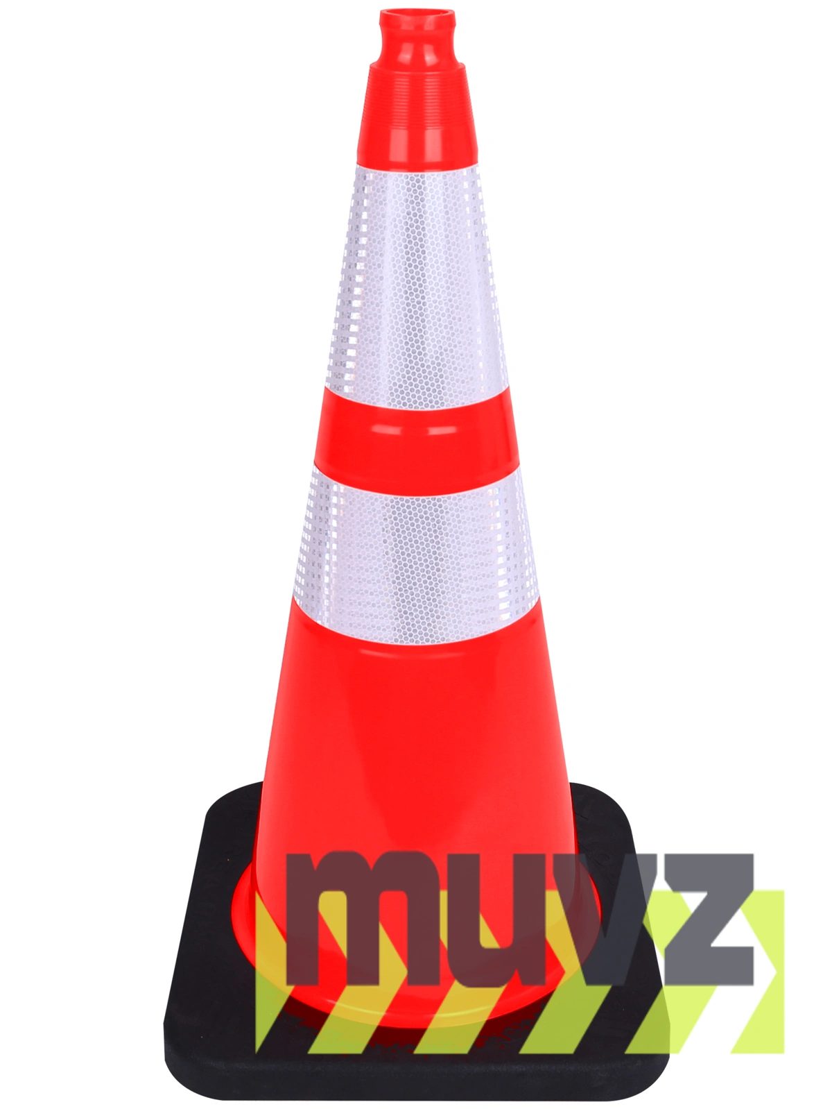 28\" Black Base, Collared Traffic Cones