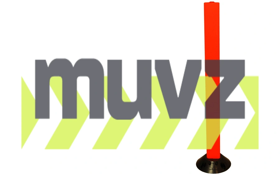 42\" Orange Clover-Leaf Urethane Delineator Post, Surface Mount Base and Fasteners for Asphalt