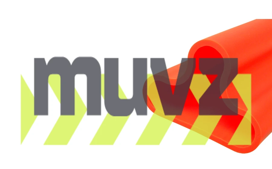 42\" Orange Clover-Leaf Urethane Delineator Post, Surface Mount Base with Two (2) Bundy Adhesive Pads