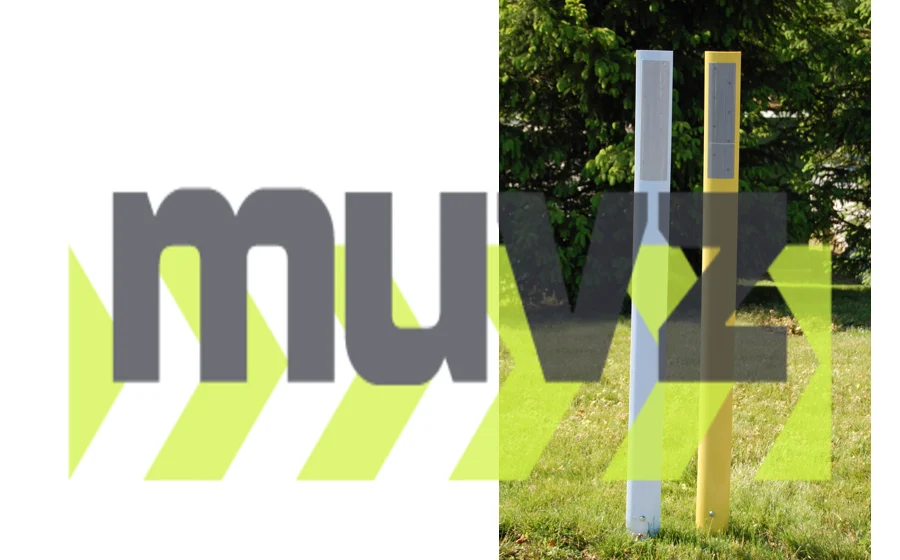 56\" Tall, Reflective, Yellow, Flexible Delineator Post w/12\" Galvanized U-Channel Stake