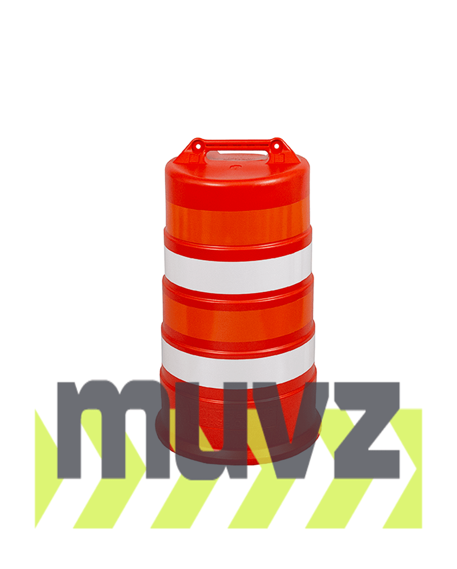 37\" Tall Channelizer Drum w/ Four (4) 4\" Engineer Grade Reflective Stripes