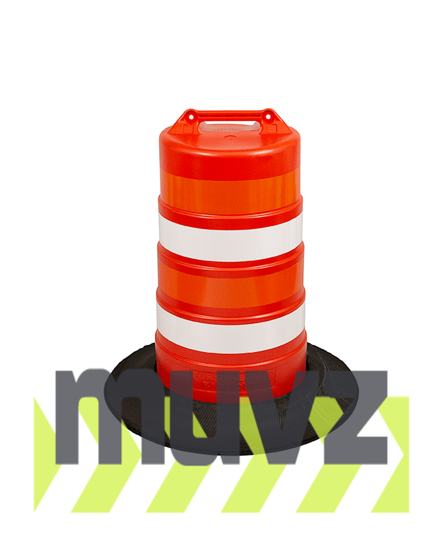 Plastic Drum with 4\" Stripes and Base