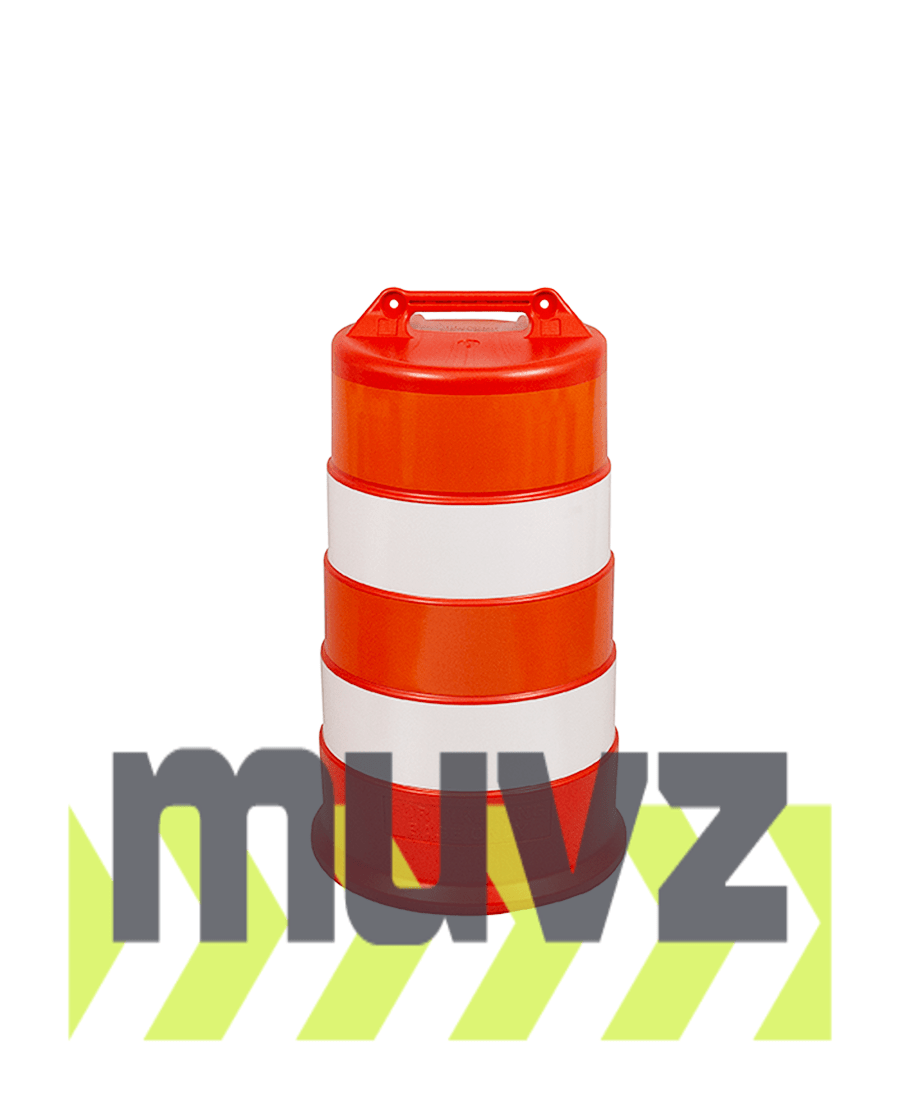 36\" Tall Channelizer Drum w/Four (4) 6\" Engineer Grade Reflective Stripes (No Base)