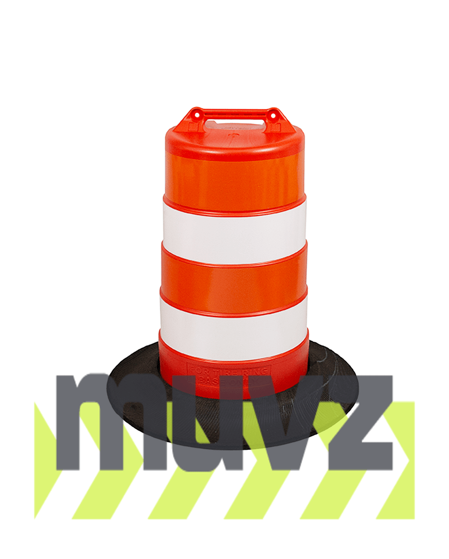 Plastic Drum with 6\" Stripes and Base