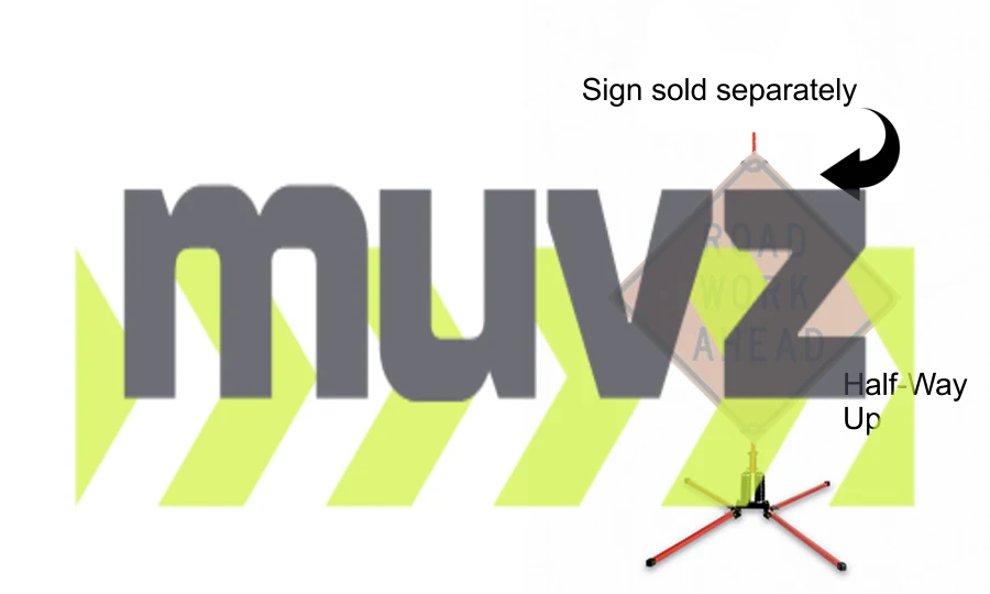 Little Buster, Dual Spring, Telescoping Sign Stand w/ Roll-Up Sign Mounting Bracket