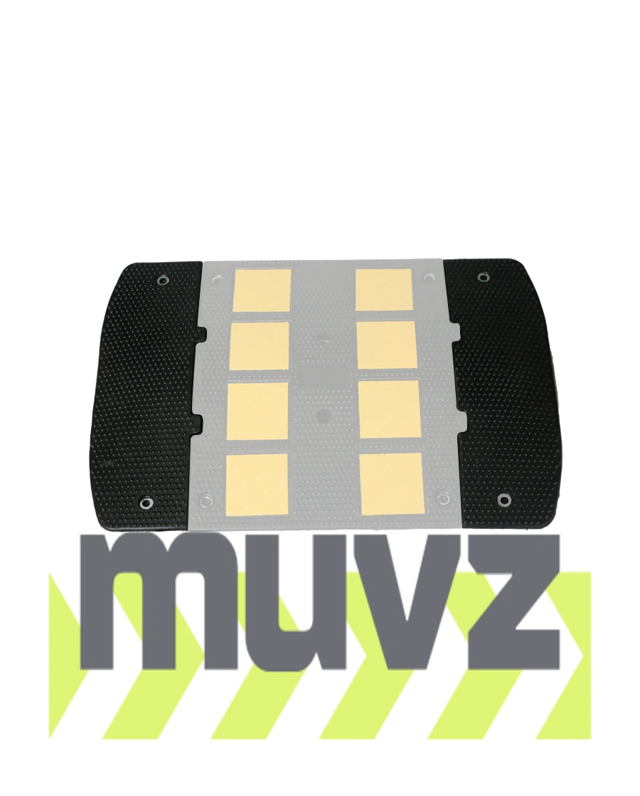 Mini Recycled Rubber Speed Hump End Cap Kit w/12\" Galvanized Spikes (1 Male \u0026 1 Female)