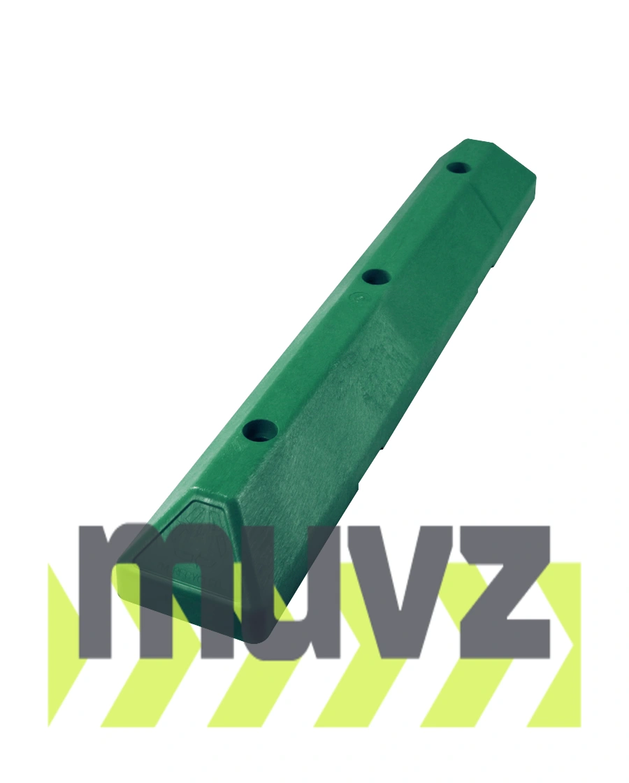 3\u0027 Green EV \u0027Commercial\u0027 Parking Block with three (3) Wedge-Bolt fasteners for Concrete
