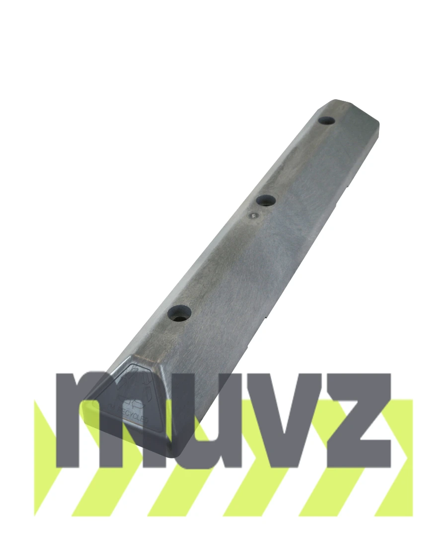 3\u0027 Gray Recycled Plastic \u0027Commercial\u0027 Parking Block w/three 14\" Galvanized Rebar Steel Spikes