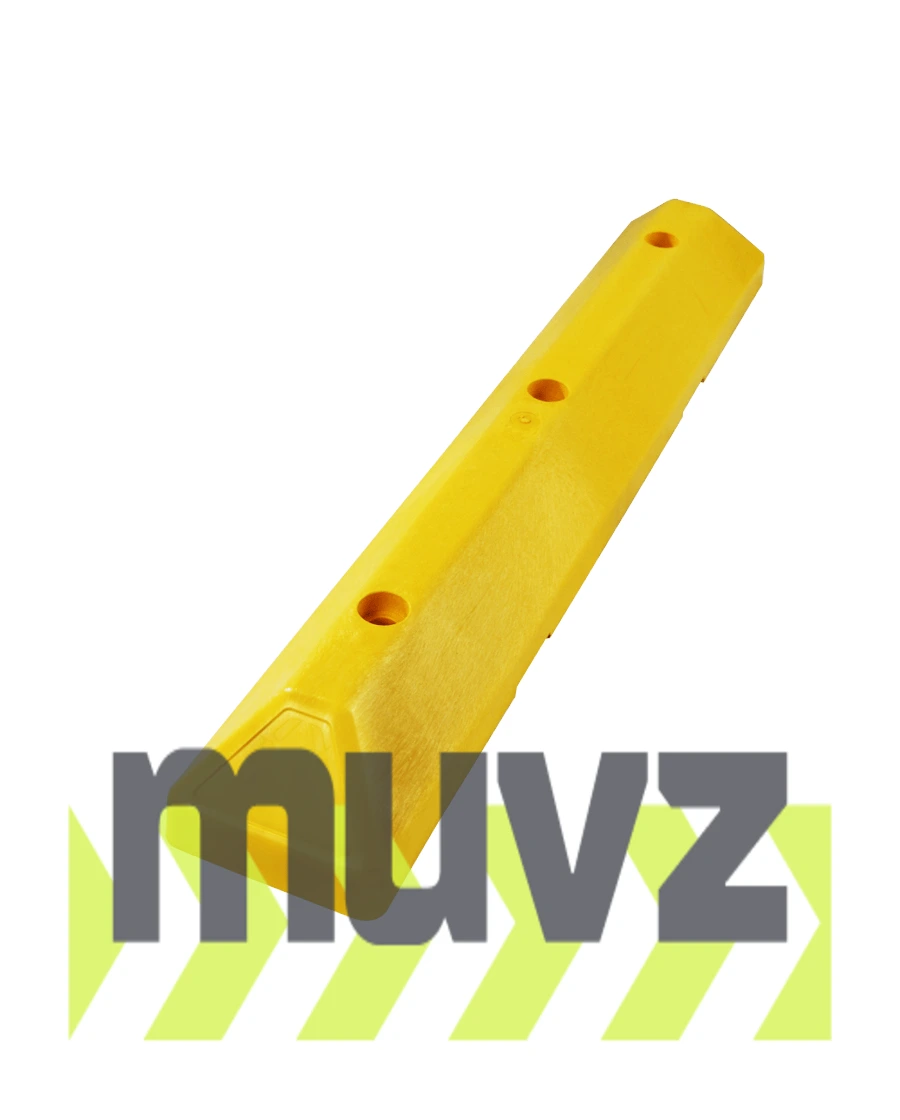 3\u0027 Yellow Recycled Plastic \u0027Commercial\u0027 Parking Block w/three 12\" Galvanized Steel Spikes