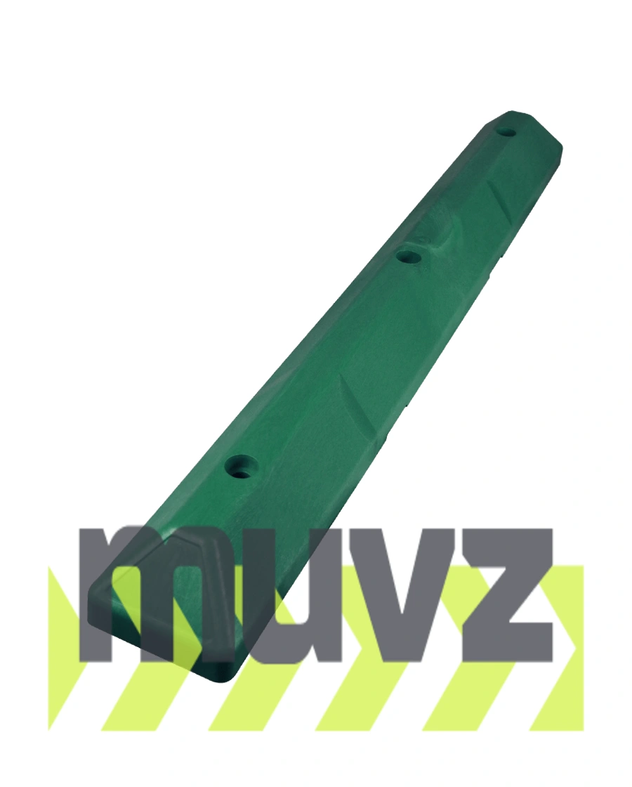 4\u0027 Green EV \u0027Commercial\u0027 Parking Block with three (3) Wedge-Bolt fasteners for Concrete