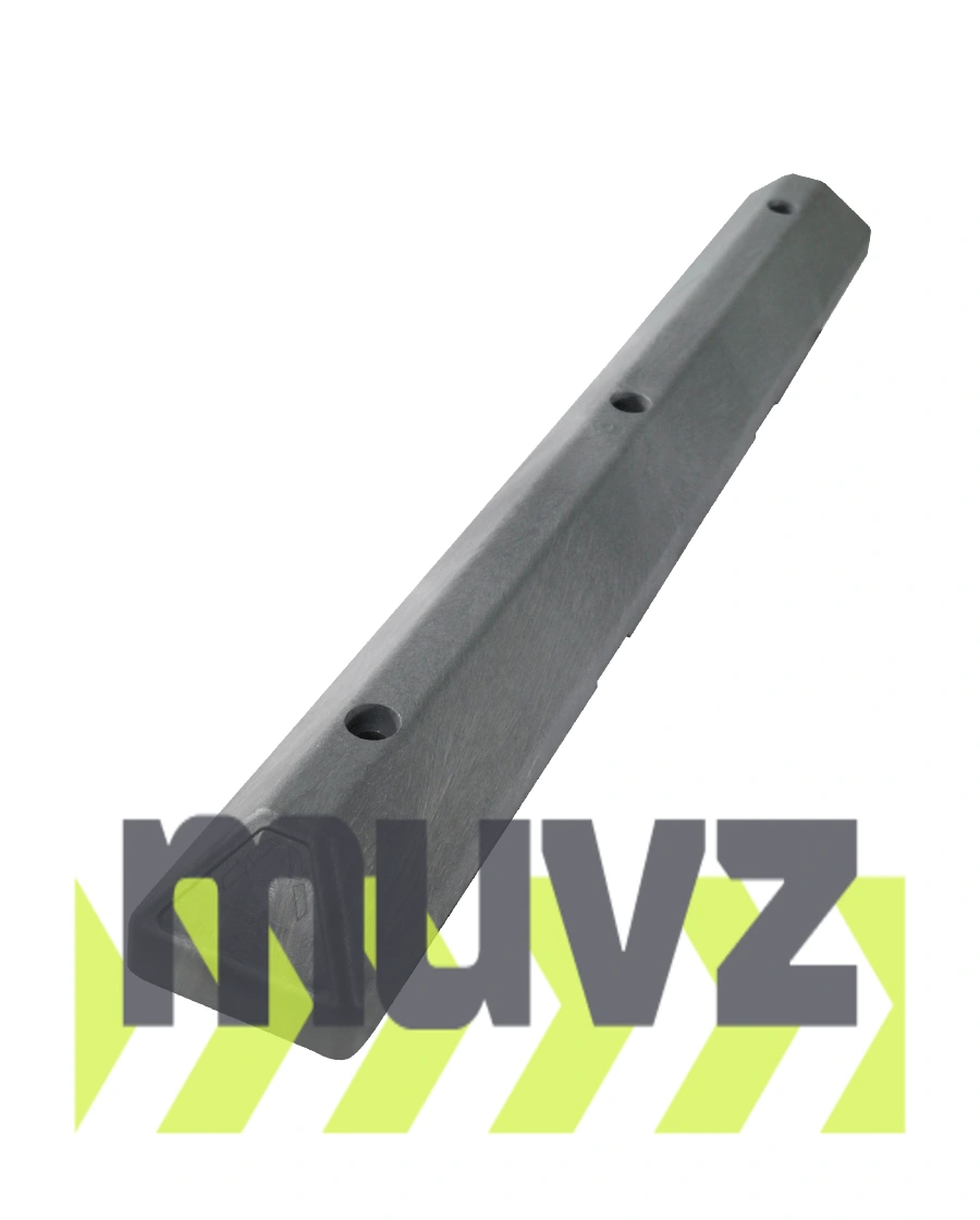 4\u0027 Gray Recycled Plastic \u0027Commercial\u0027 Parking Block w/three 12\" Galvanized Steel Spikes