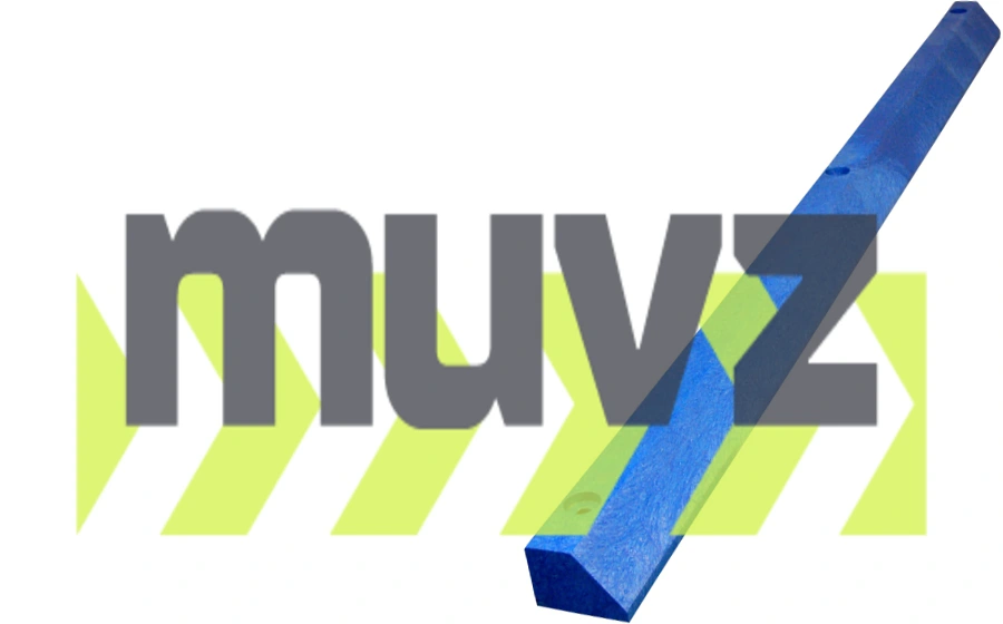 6\u0027 Blue, Economy Solid Recycled Plastic Parking Block w/8\" Lags \u0026 Anchors