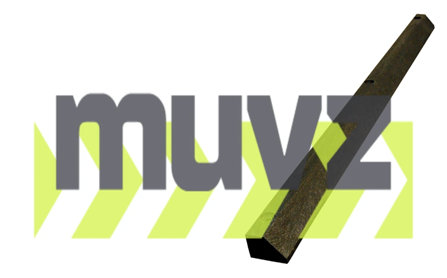 6\u0027 Charcoal Gray, Economy Solid Recycled Plastic Parking Block w/14\" Galvanized Rebar Steel Spikes