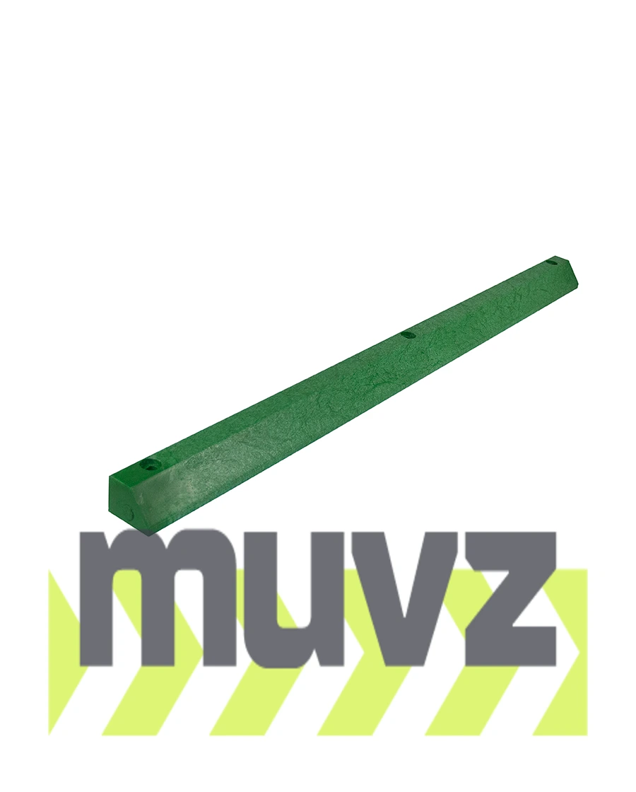 6\u0027 EV Green, Economy Solid Recycled Plastic Parking Block w/12\" Galvanized Steel Spikes