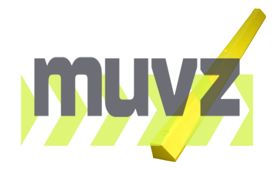 6\u0027 Yellow, Economy Solid Recycled Plastic Parking Block w/14\" Galvanized Rebar Steel Spikes