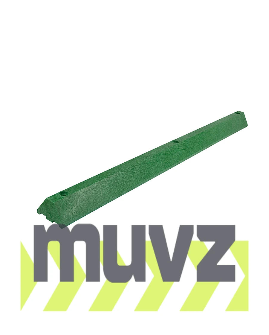 6\u0027, 4\" Tall, \u0027Industrial\u0027 Green Recycled Plastic Parking Block w/8\" Lag Bolts \u0026 Anchors