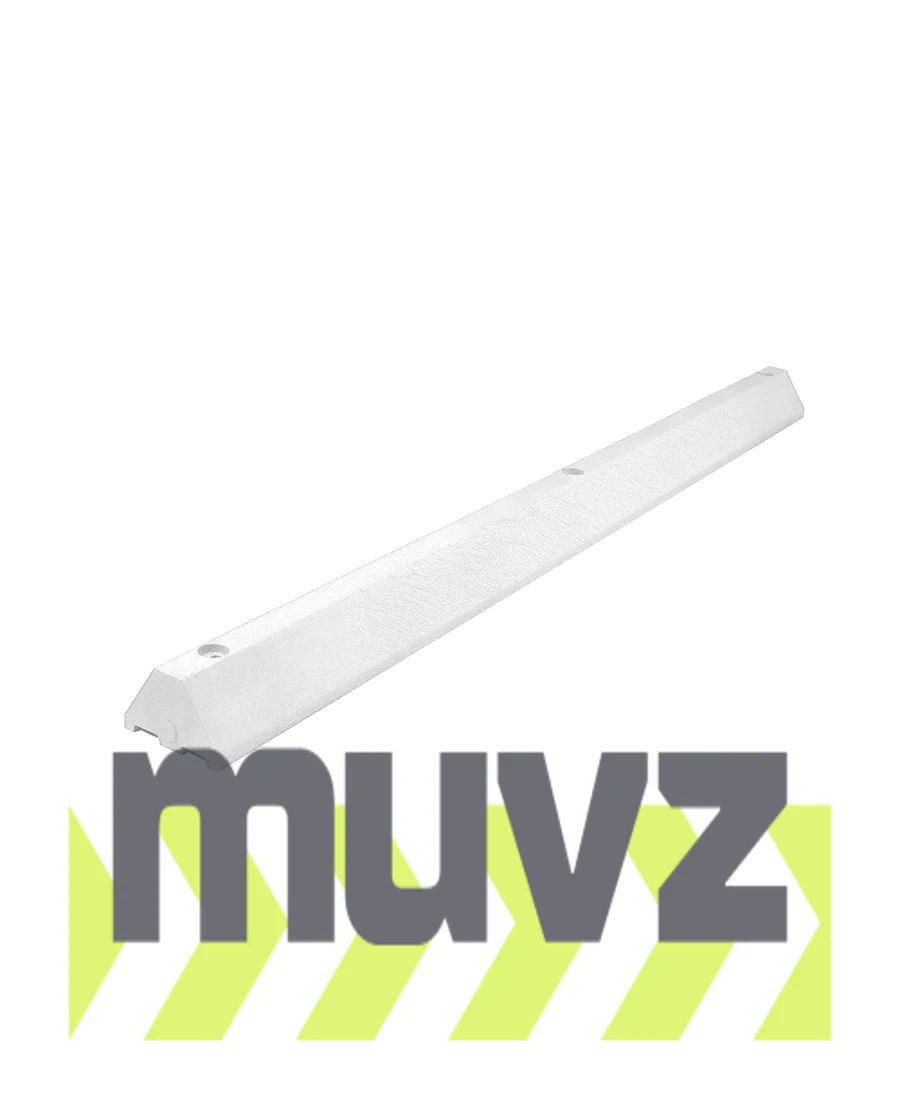 6\u0027, 4\" Tall, \u0027Industrial\u0027 White Recycled Plastic Parking Block w/18\" Spikes