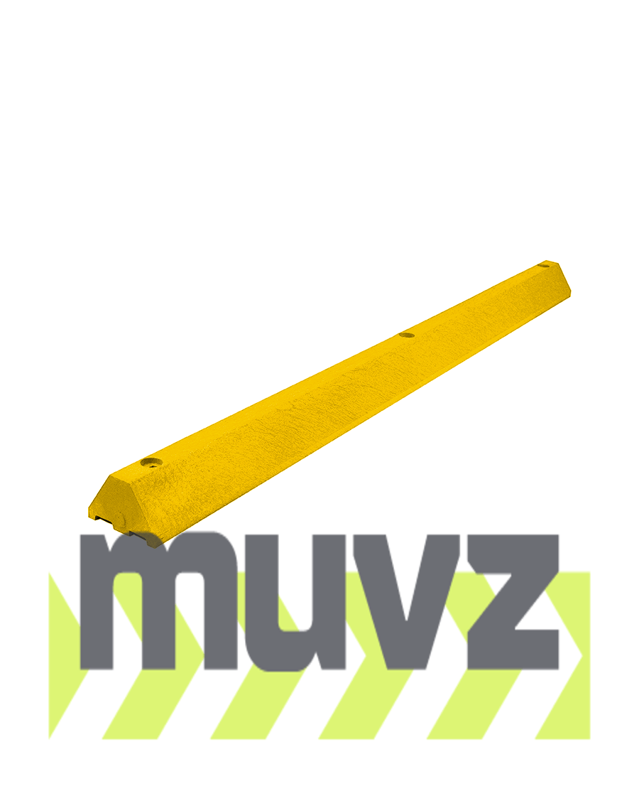 6\u0027, 4\" Tall, \u0027Industrial\u0027 Yellow Recycled Plastic Parking Block w/12\" Spikes