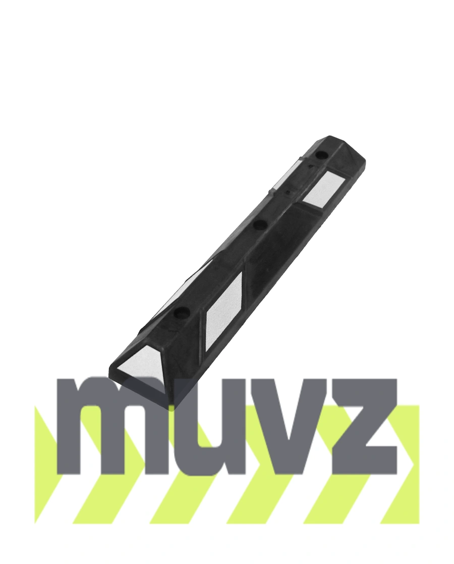 3\u0027 Economy Black \u0026 White Rubber Parking Block w/three 18\" Heavy Duty Galvanized Steel Spikes