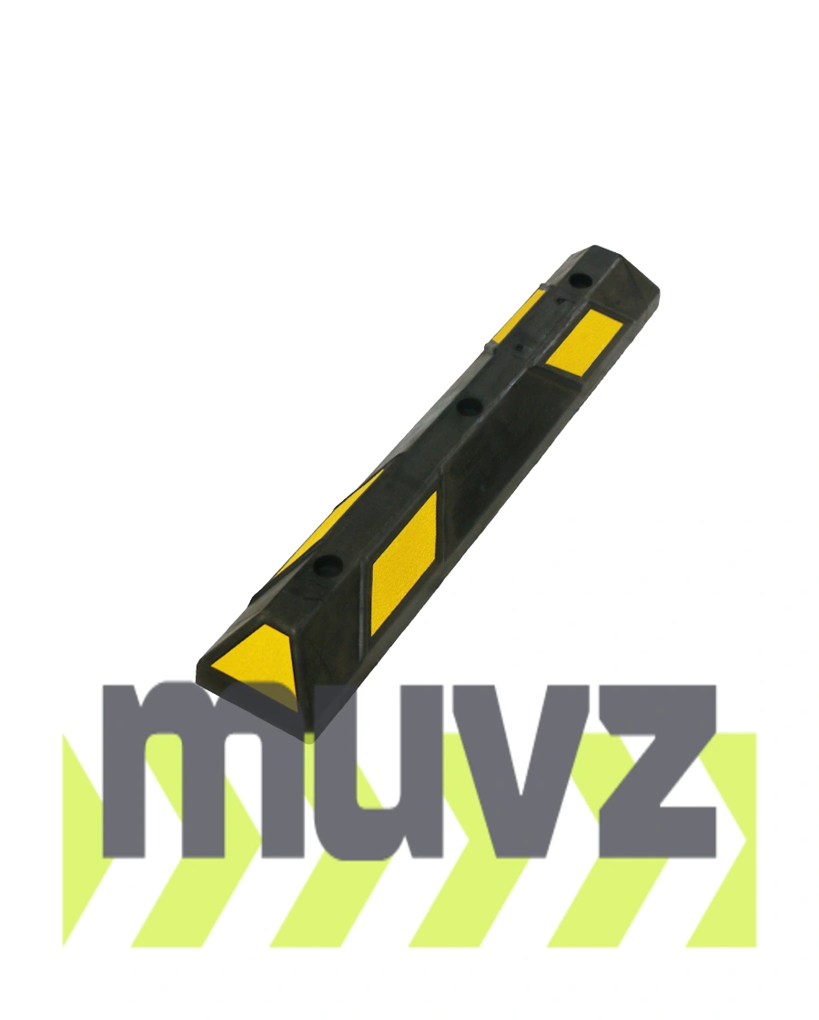 3\u0027 Economy Yellow Rubber Parking Block w/three 18\" Heavy Duty Galvanized Steel Spikes